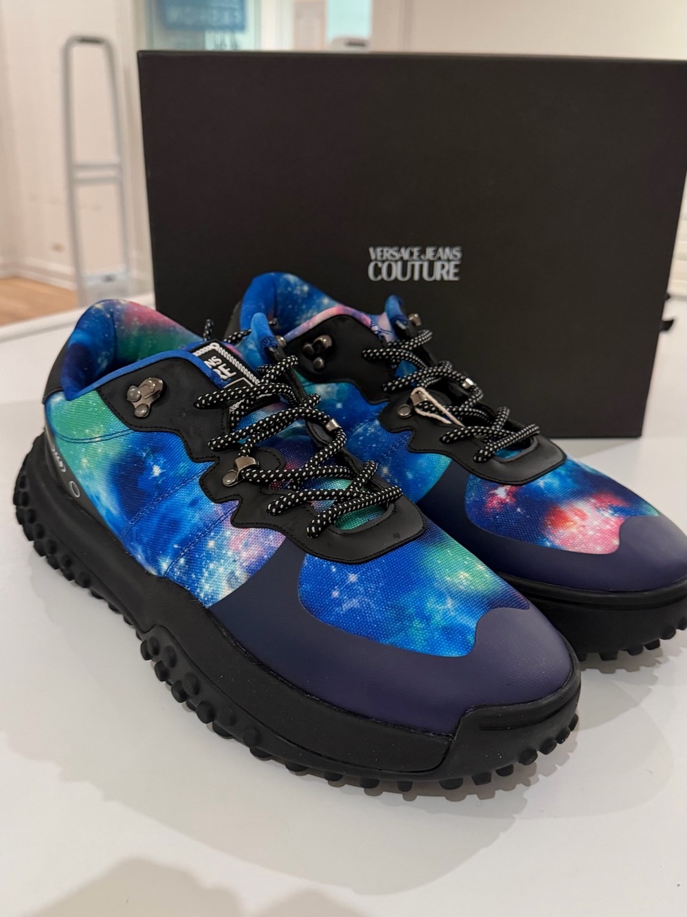 Versace Jeans Couture Men’s Galaxy Print Low-Top Sneakers